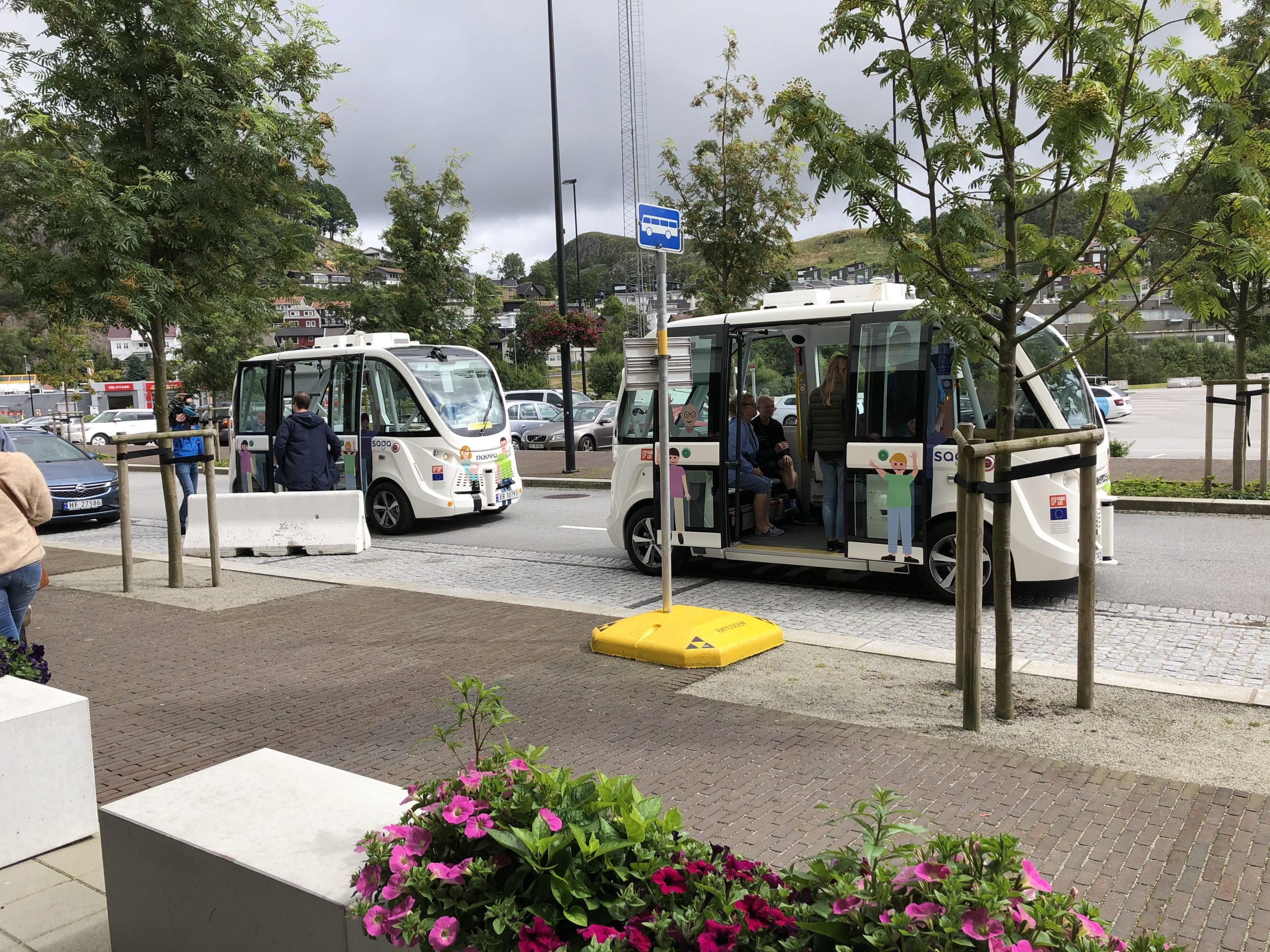 Selvkjørende buss i Ålgård sentrum